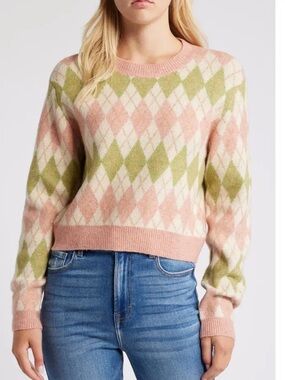 All in Favor Argyle Crewneck Sweater